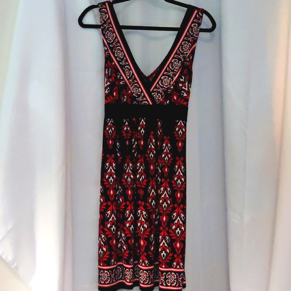 Connected Red/Black V-Neck Dress